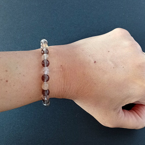 Bracelet Alliance de Quartz Fumé et Quartz Rutile :  Origin 1