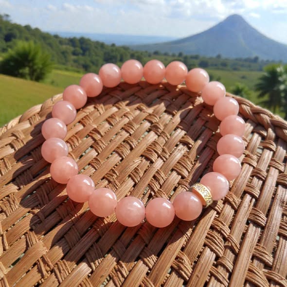 Bracelet Aventurine Pêche Naturelle — Peach Bella