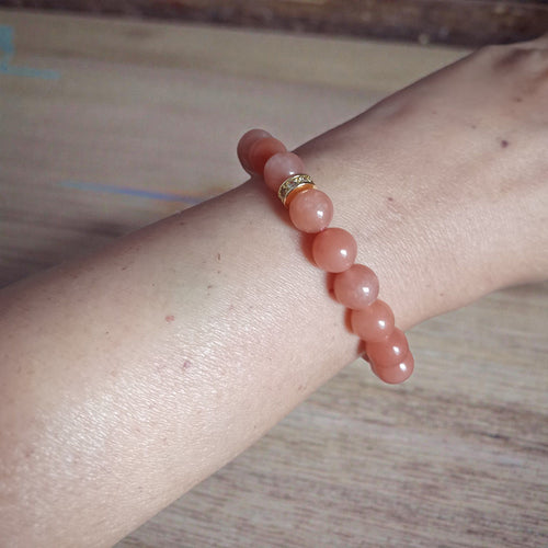 Bracelet Aventurine Pêche Naturelle — Peach Bella