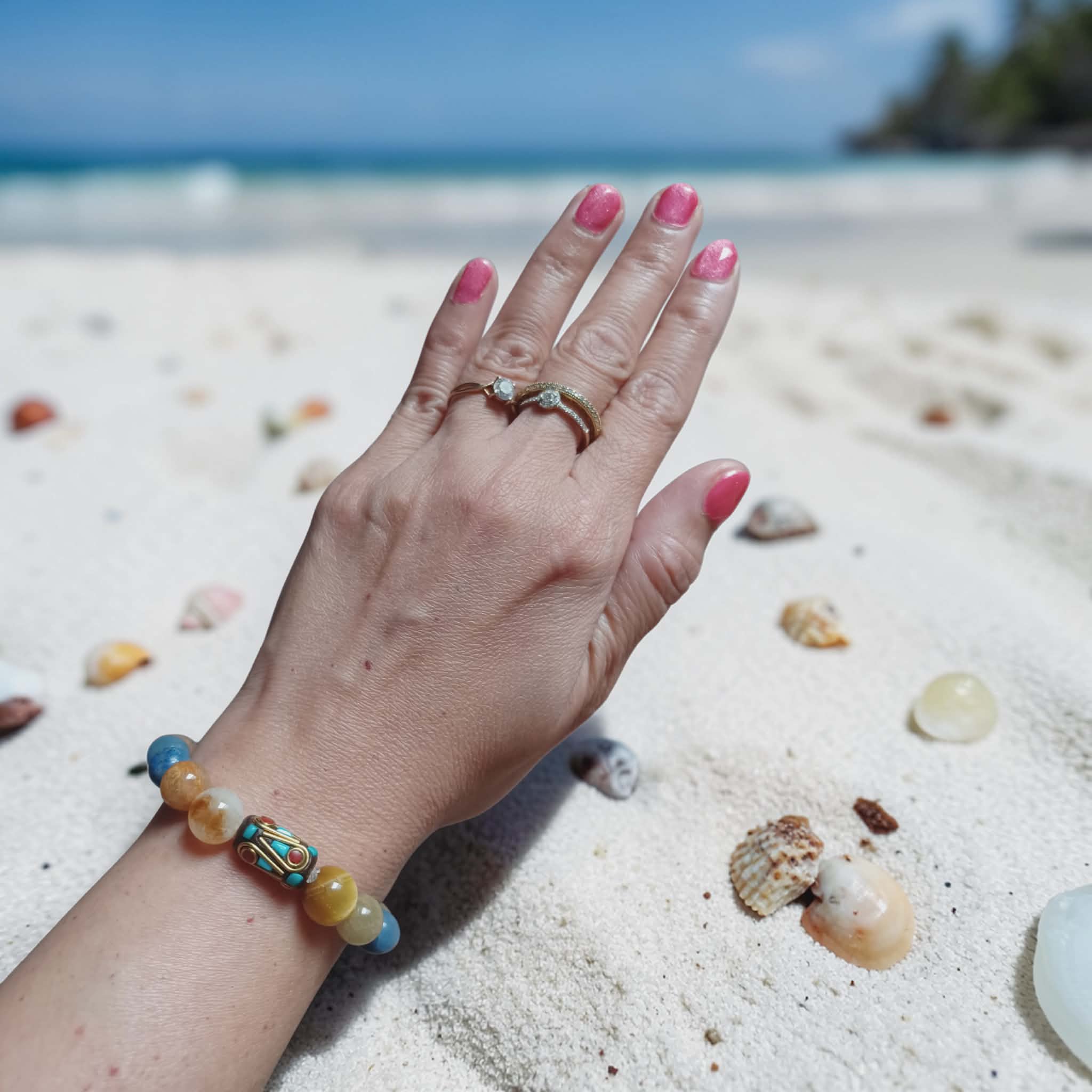 Bracelet Lapis-lazuli et Quatz Rutile Doré - Cosmos Indie