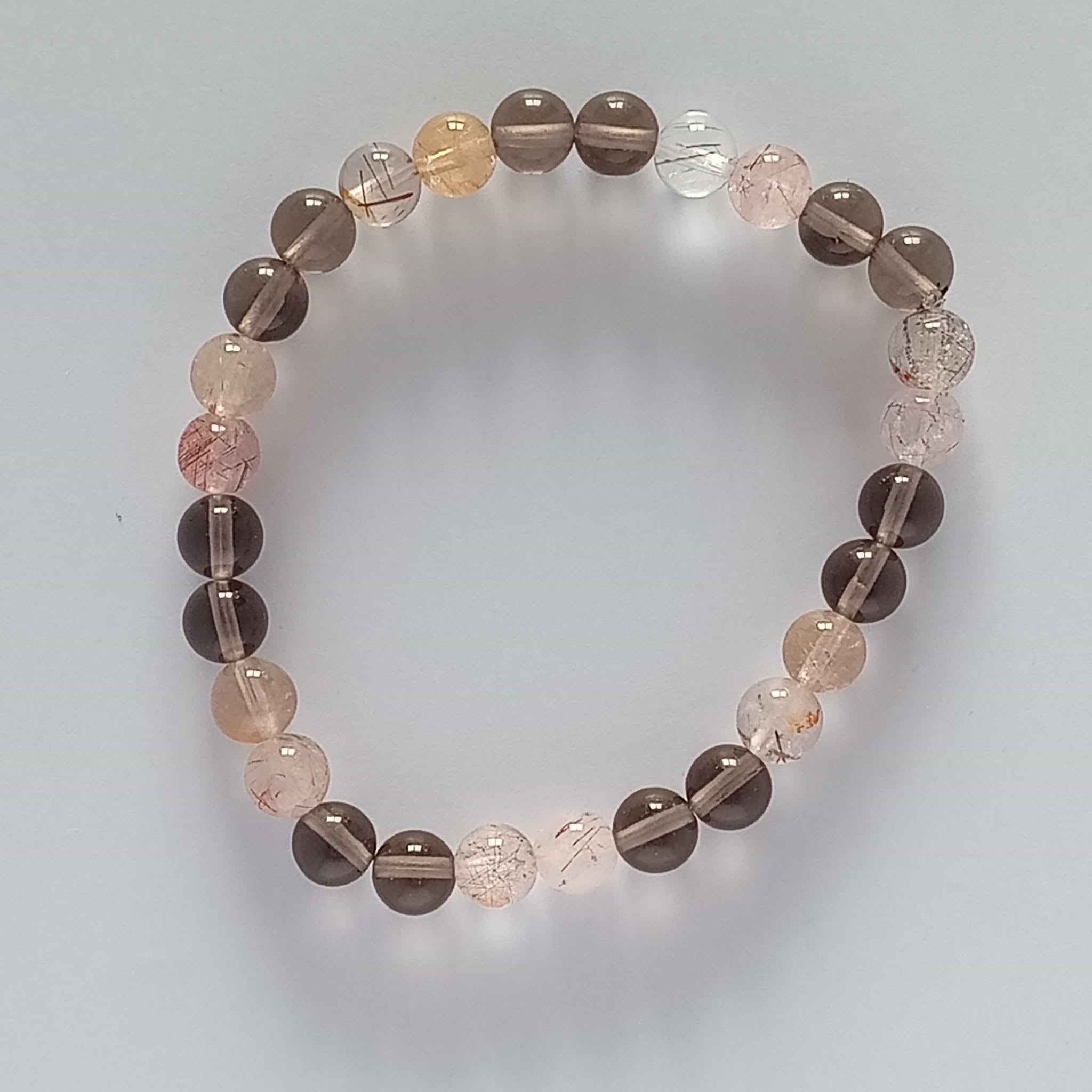 Bracelet Alliance de Quartz Fumé et Quartz Rutile :  Origin 1