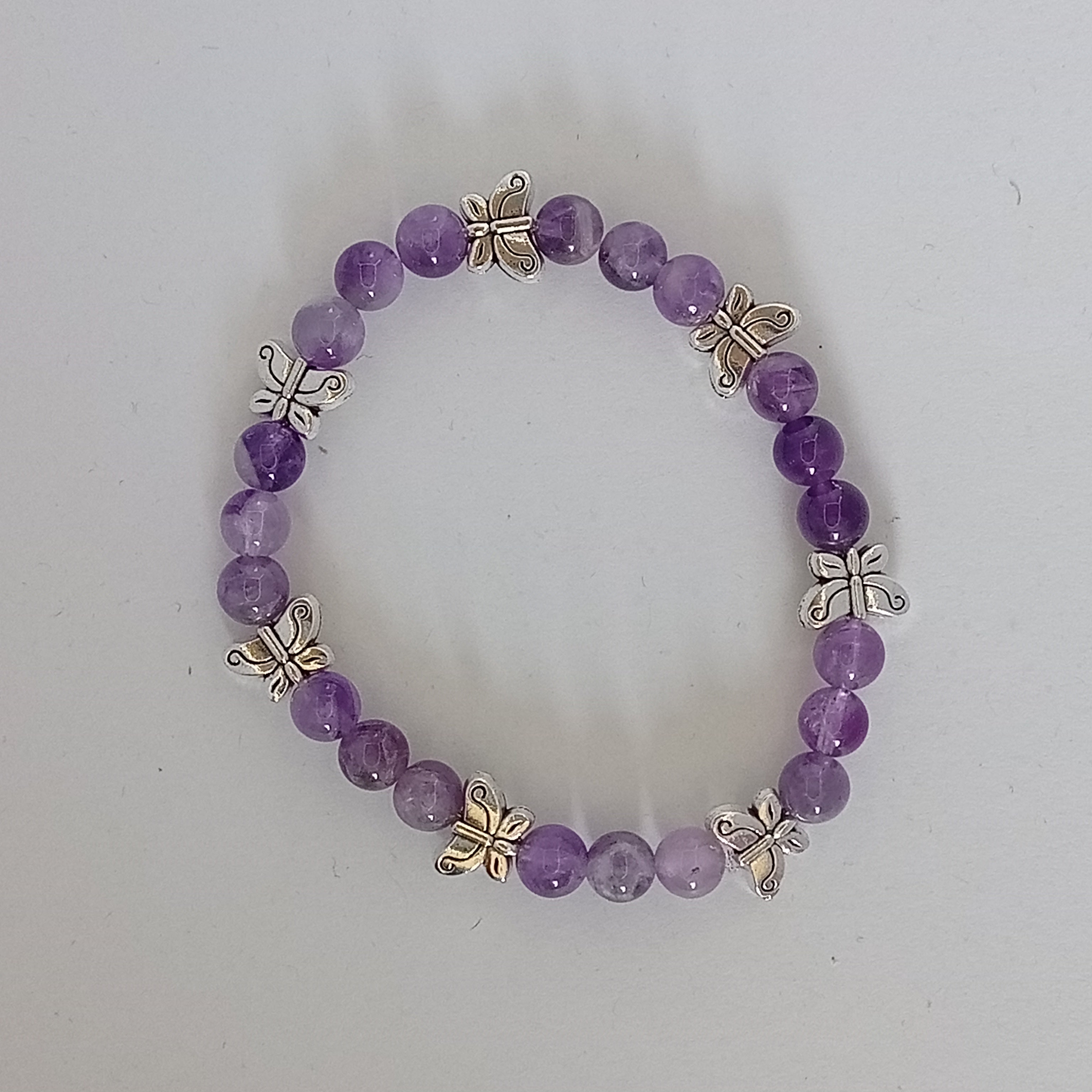 Bracelet-Chevron Amethyst-Petite Fleur,Papillon,Tortue.