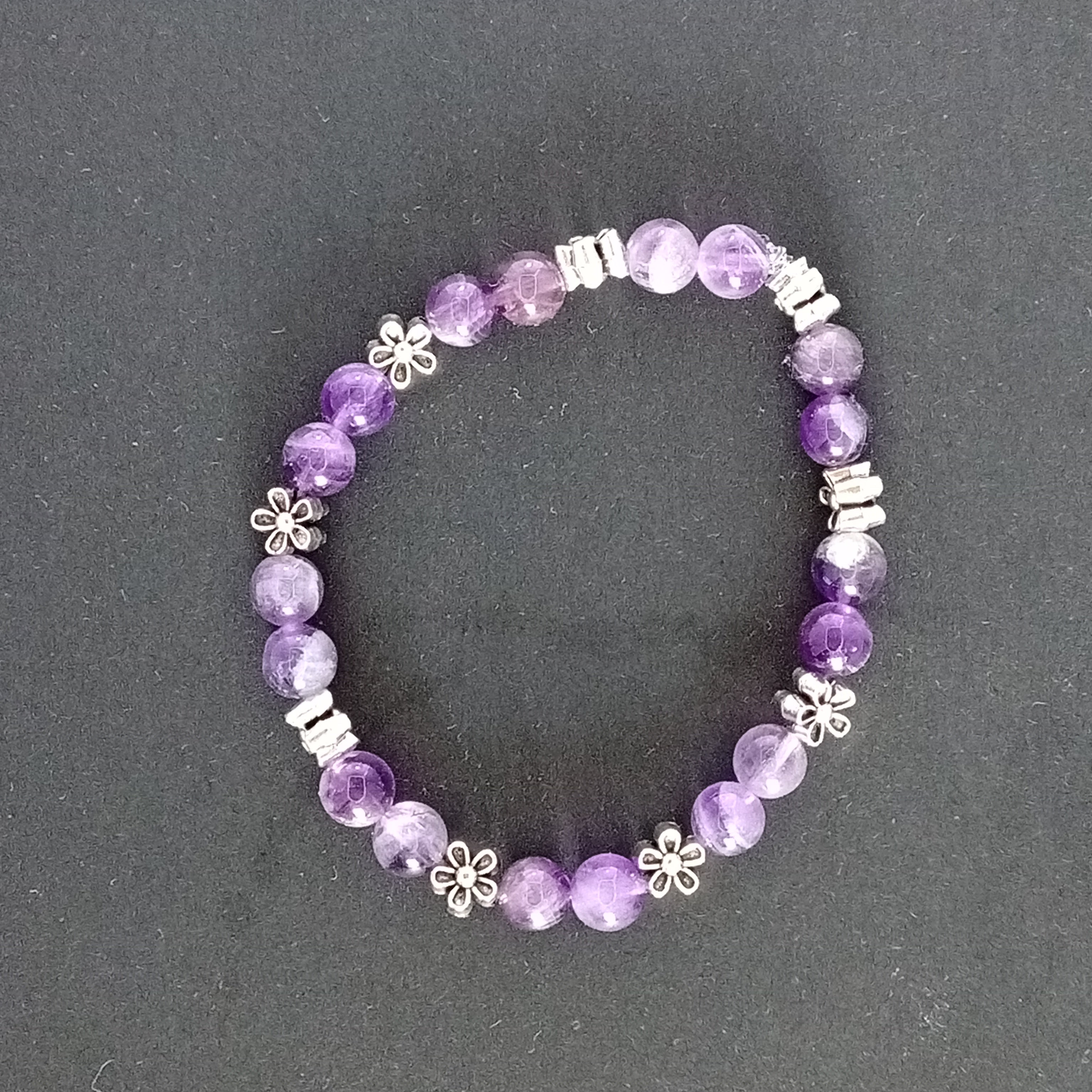 Bracelet-Chevron Amethyst-Petite Fleur,Papillon,Tortue.