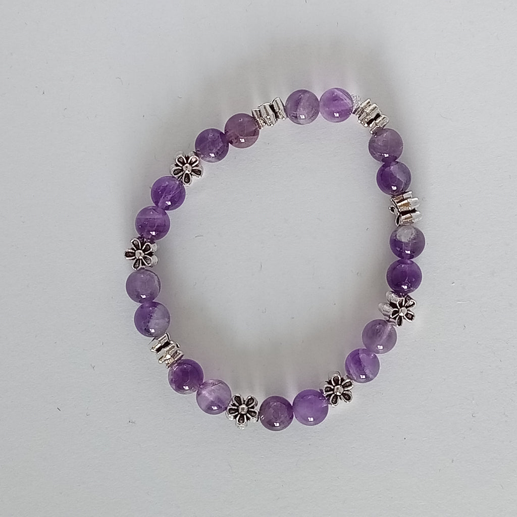 Bracelet-Chevron Amethyst-Petite Fleur,Papillon,Tortue.