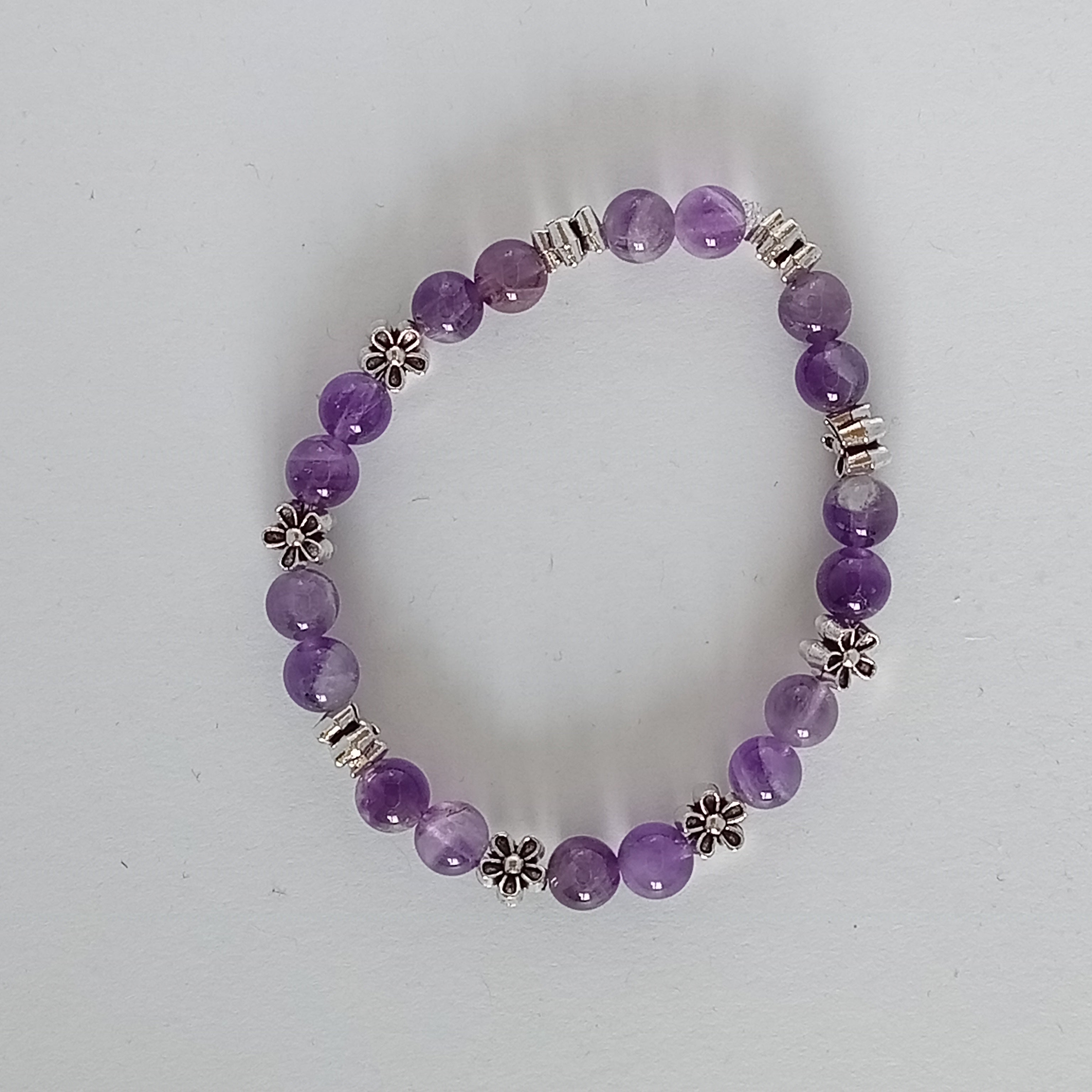 Bracelet-Chevron Amethyst-Petite Fleur,Papillon,Tortue.