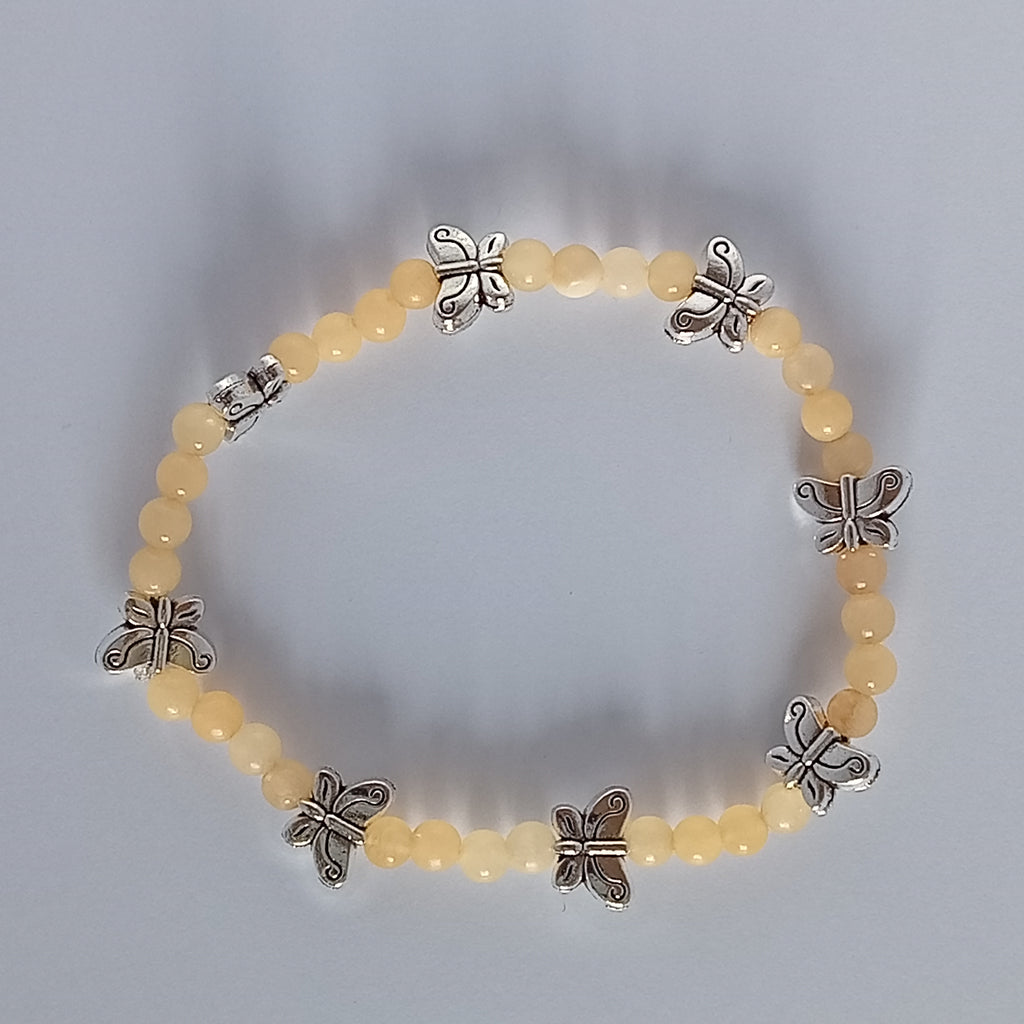 Bracelet-Yellow Calcite- Tortue, Papillon,Éléphant