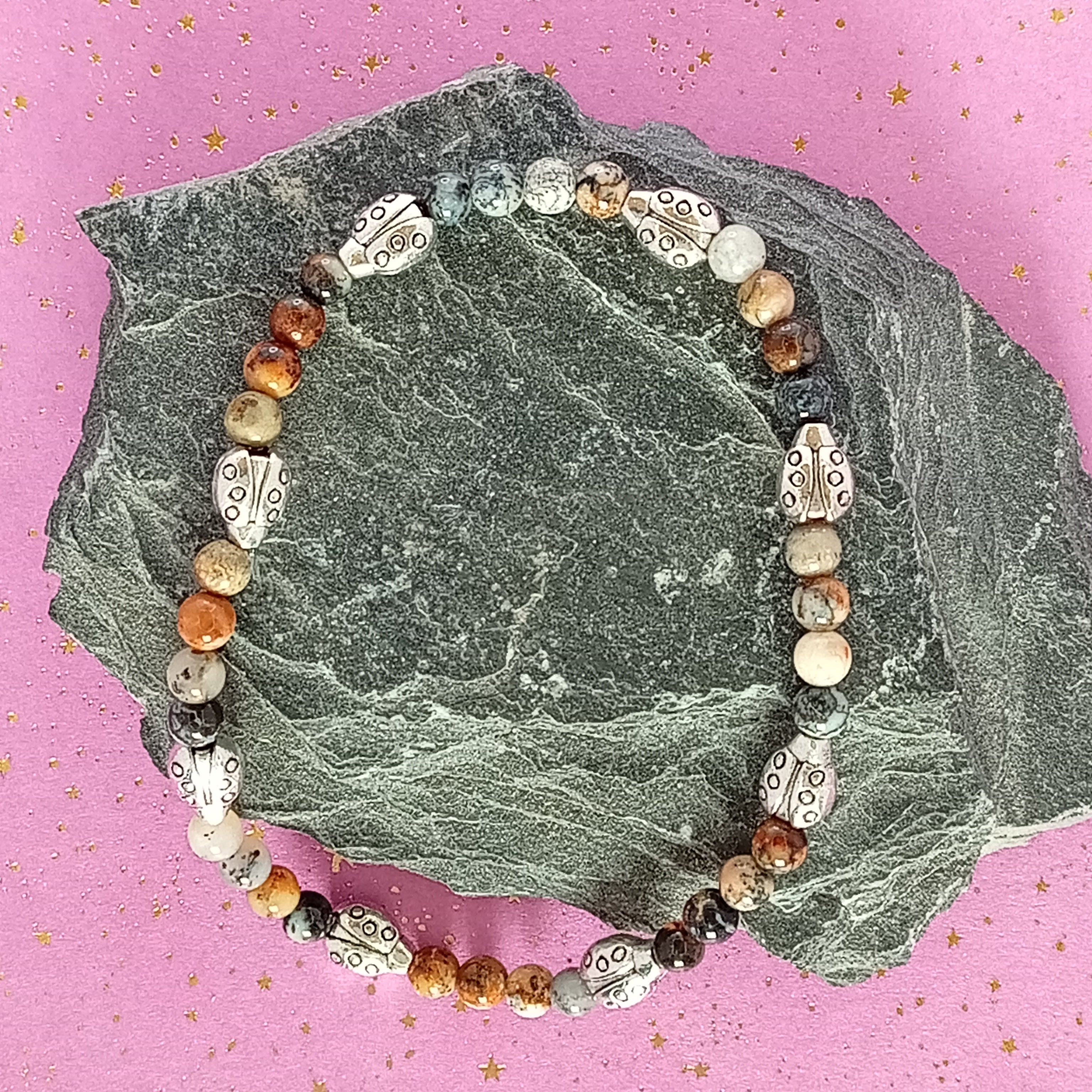 Bracelet-Dentritice Opal- Coccinelle, Tortue, Multi Animaux