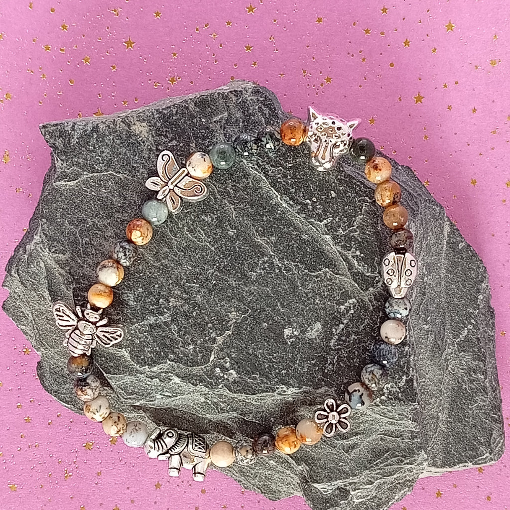 Bracelet-Dentritice Opal- Coccinelle, Tortue, Multi Animaux