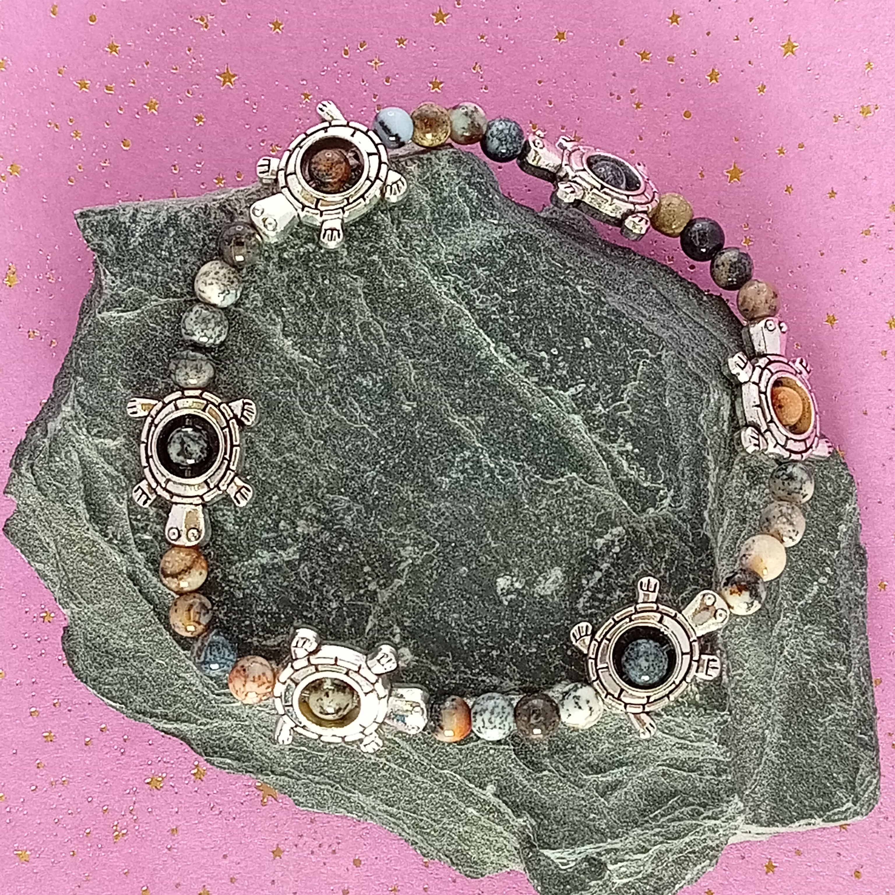 Bracelet-Dentritice Opal- Coccinelle, Tortue, Multi Animaux