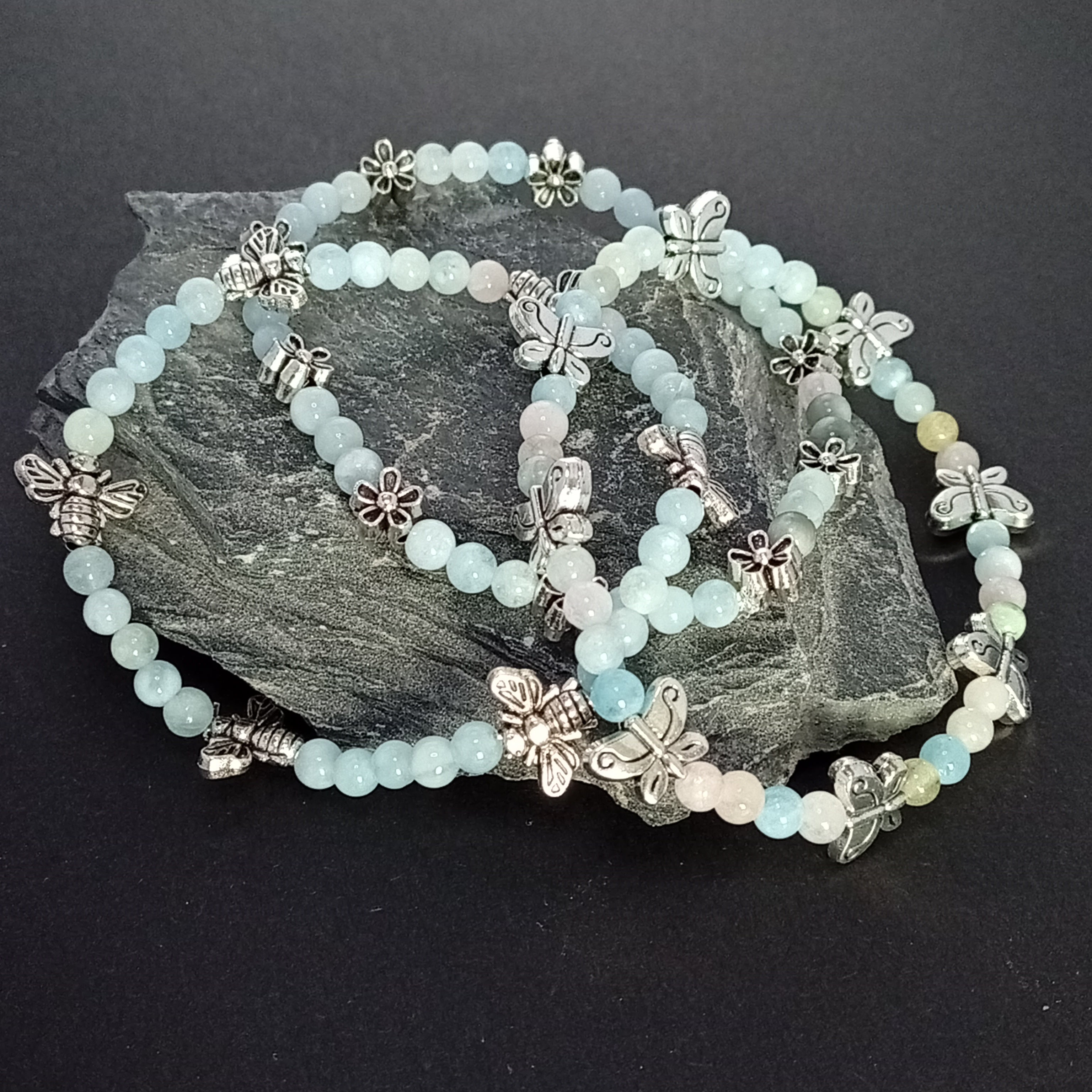 Bracelet Beryl- Abeille, Papillon,Petite Fleur
