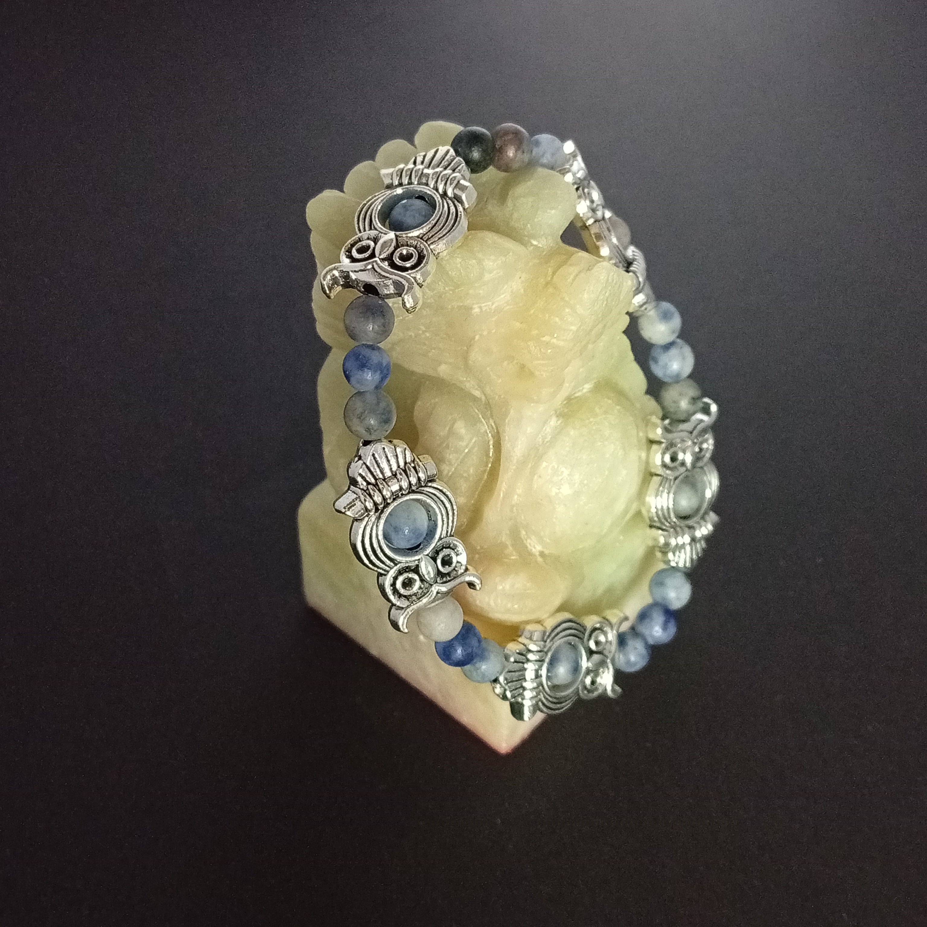 Bracelet Sodalite Lighttone-Chouette, Papillon,Tortue