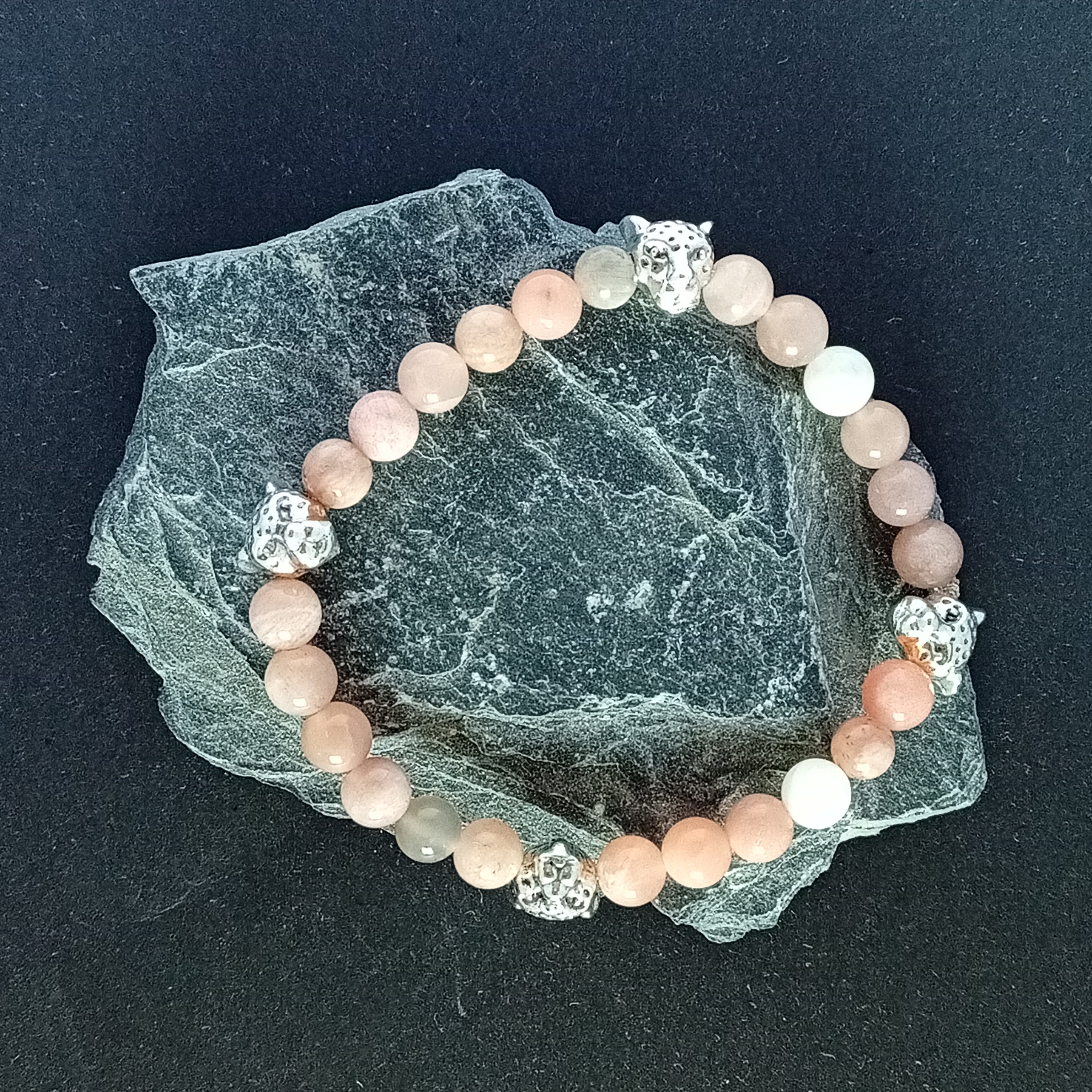 Bracelet Pierre de Lune Tête de Tigre