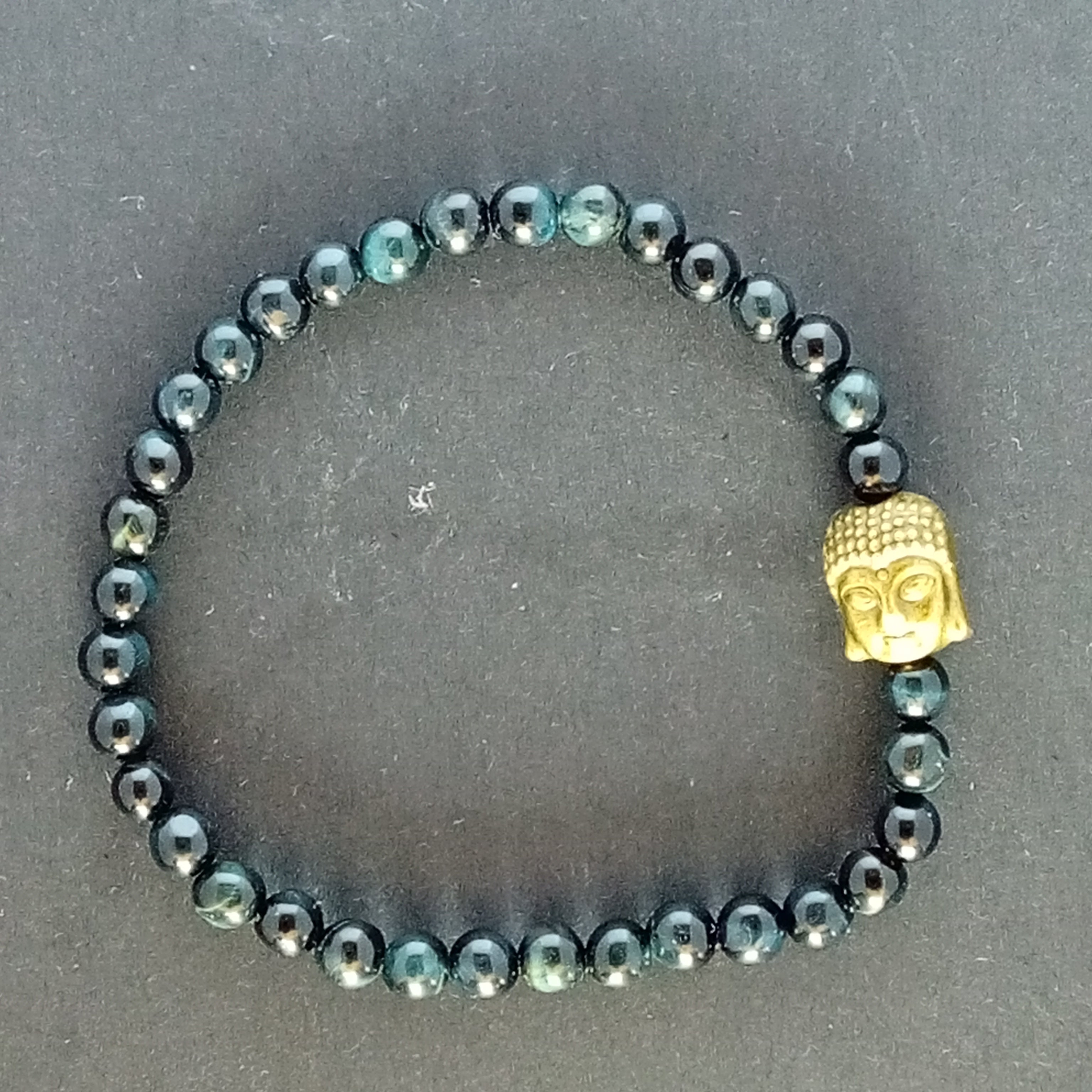 Bracelet Bleu Tiger Eye avec Bouddha