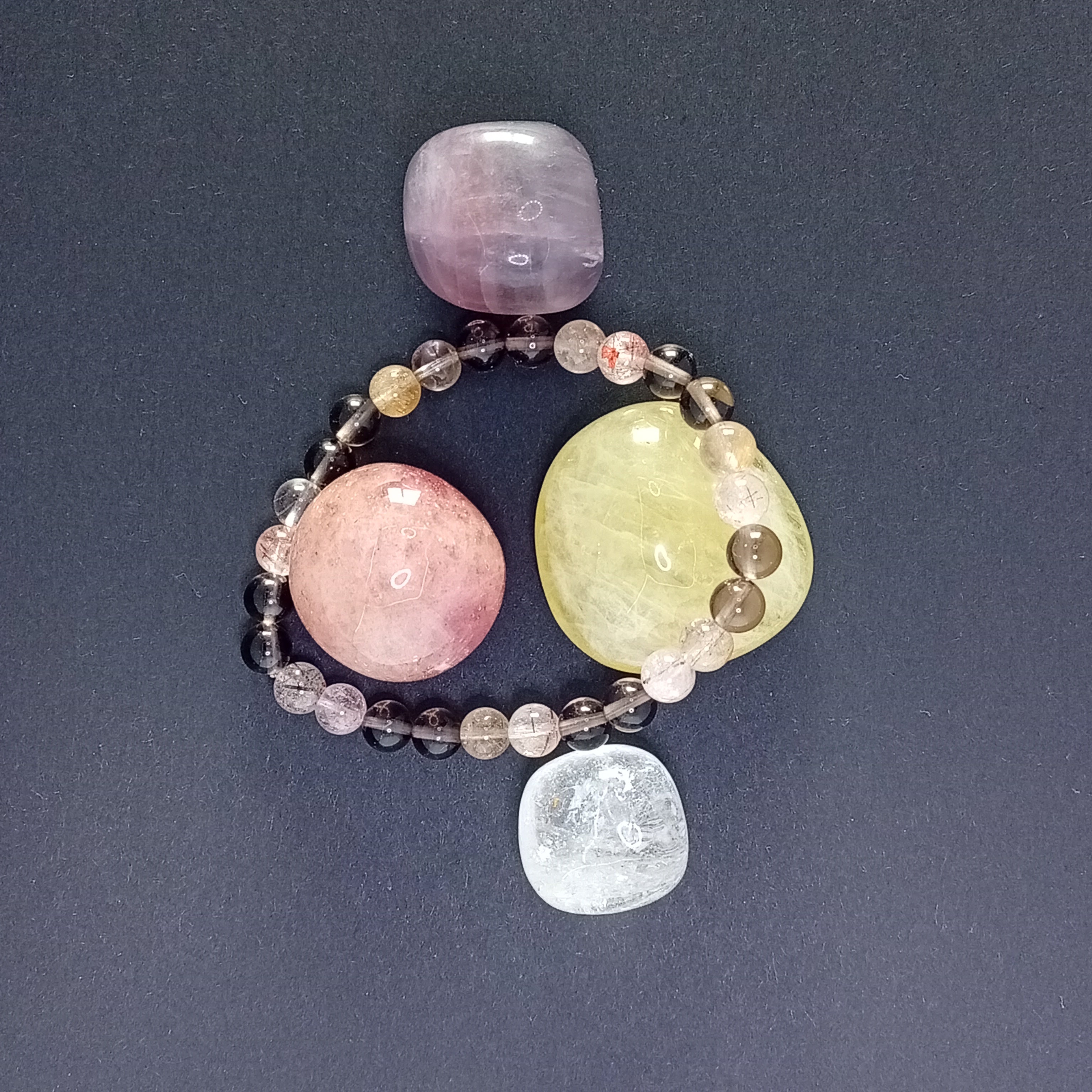 Bracelet Alliance de Quartz Fumé et Quartz Rutile :  Origin 1