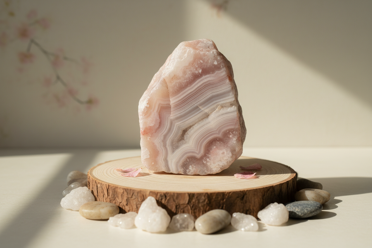 Bracelet Agate Sakura - Fleur de Cerisier Naturelle