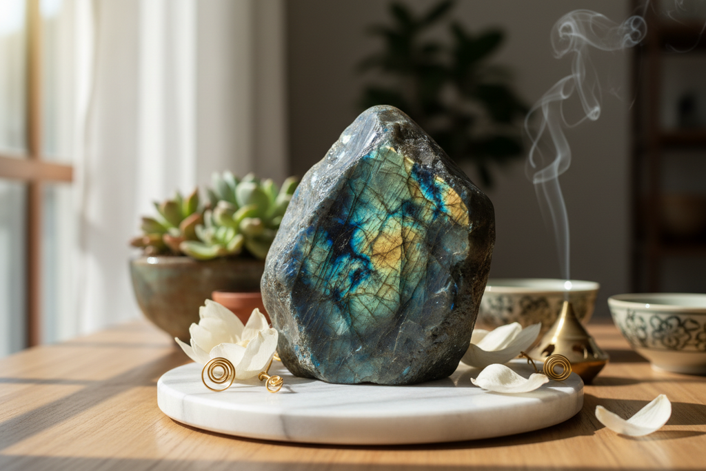 Bracelet Labradorite aux Reflets Bleus — Reflet d'Eau