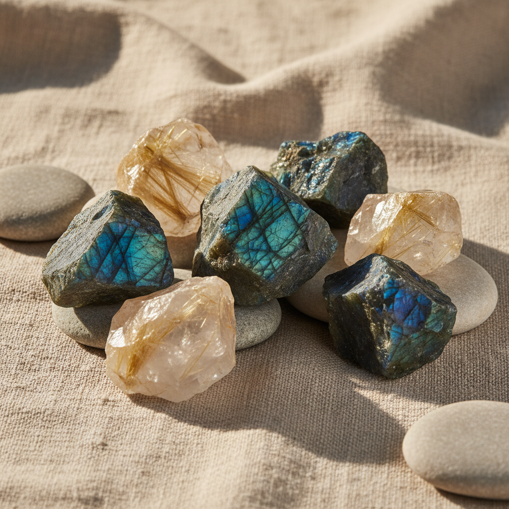 Bracelet Labradorite et Quartz Rutile - Prisme indie